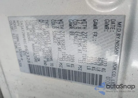 2014 Nissan Rogue Sv from USA, damaged, VIN 5N1AT2MV4EC862328